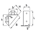 coppia SUPPORTI universale per trave mm 104x104